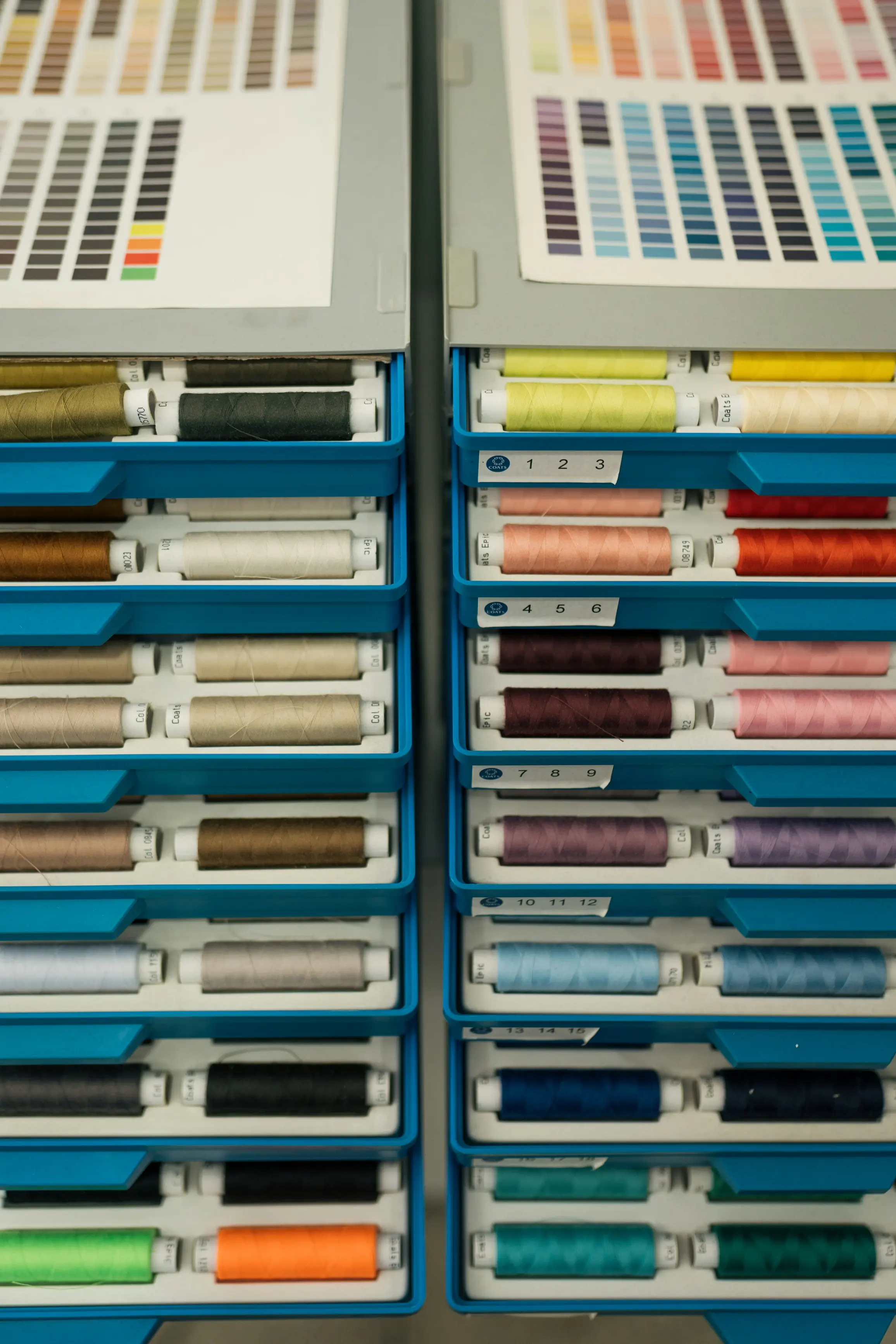 Close-up of clothing sample being prepared